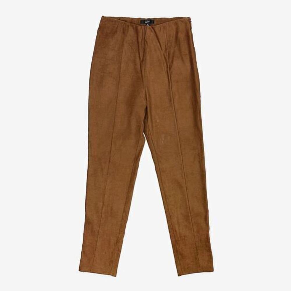 Lulus Dear Friends Vegan Suede Pants Size M Brown High Waist